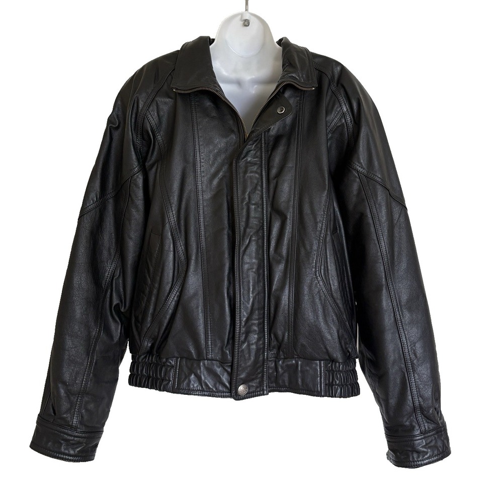 Wilson's Leather Vintage Men's Bomber Jacket M Black Thinsulate Zip Out Liner